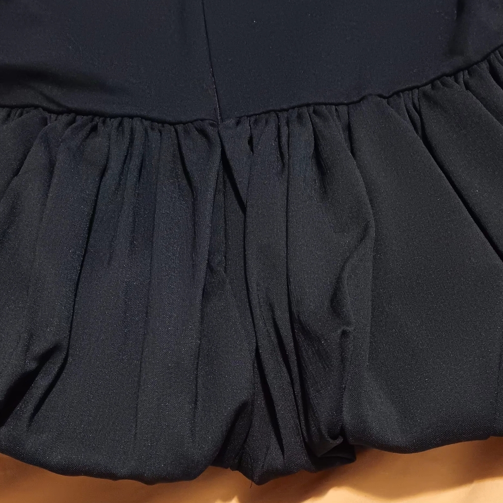 Zara Women Black Top Long Sleeve‎ SzL Navy Black Back Zip - Picture 15 of 16